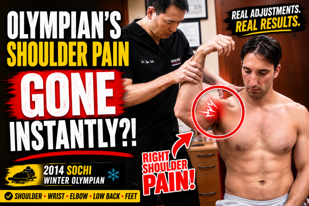 2014 Sochi Winter Olympian's wrist X-ray showing lunate, capitate, scaphoid, trapezium, and thumb joint misalignment associated with wrist pain during pushups and limited wrist extension. Gonstead chiropractic wrist analysis.
